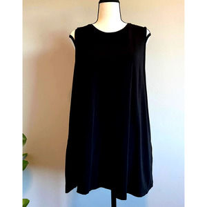 EILEEN FISHER  black sleeveless tunic Size L